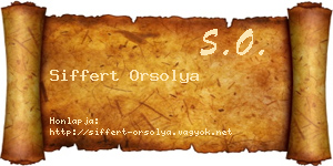Siffert Orsolya névjegykártya